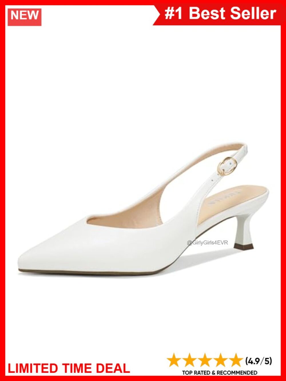 Pointed Toe Kitten Heels 2 Inch Slingback Pumps